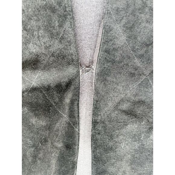 Women's Ecru Black/Gray Suede Quilted Vest Size XL - Picture 6 of 9